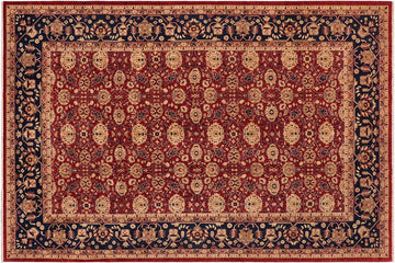 handmade Transitional Kafkaz Chobi Ziegler Red Blue Hand Knotted RECTANGLE 100% WOOL area rug 9 x 12